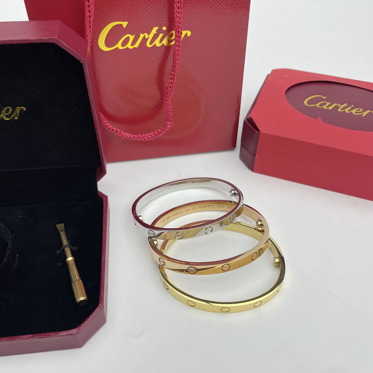 Cartier 18k Love Bracelets Gold Silver Rosegold (15) - newkick.cc